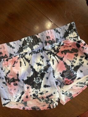 Jessica Simpson Pink, Black & White Tie-Dye Athletic Shorts